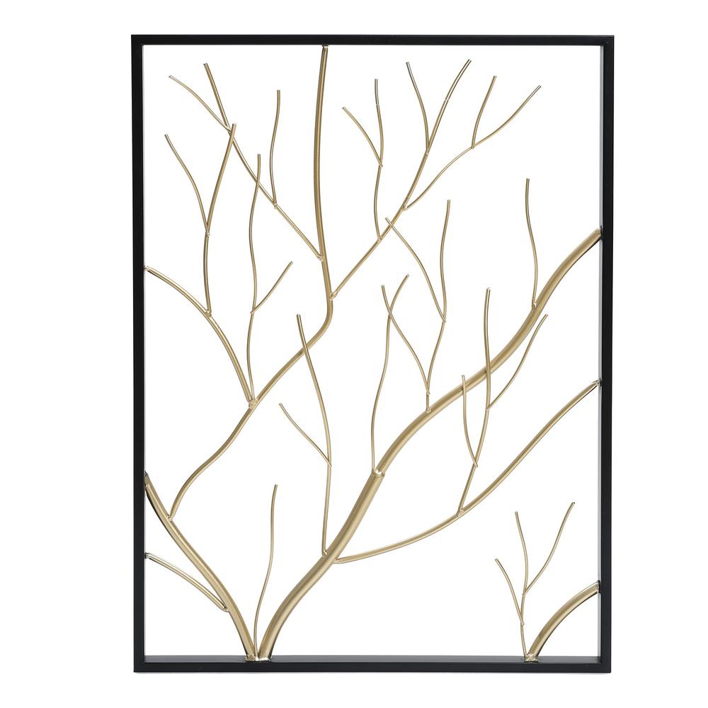 Set of 2 Gold & Silver Tree Branches Wall Decor Panels. Picture 7
