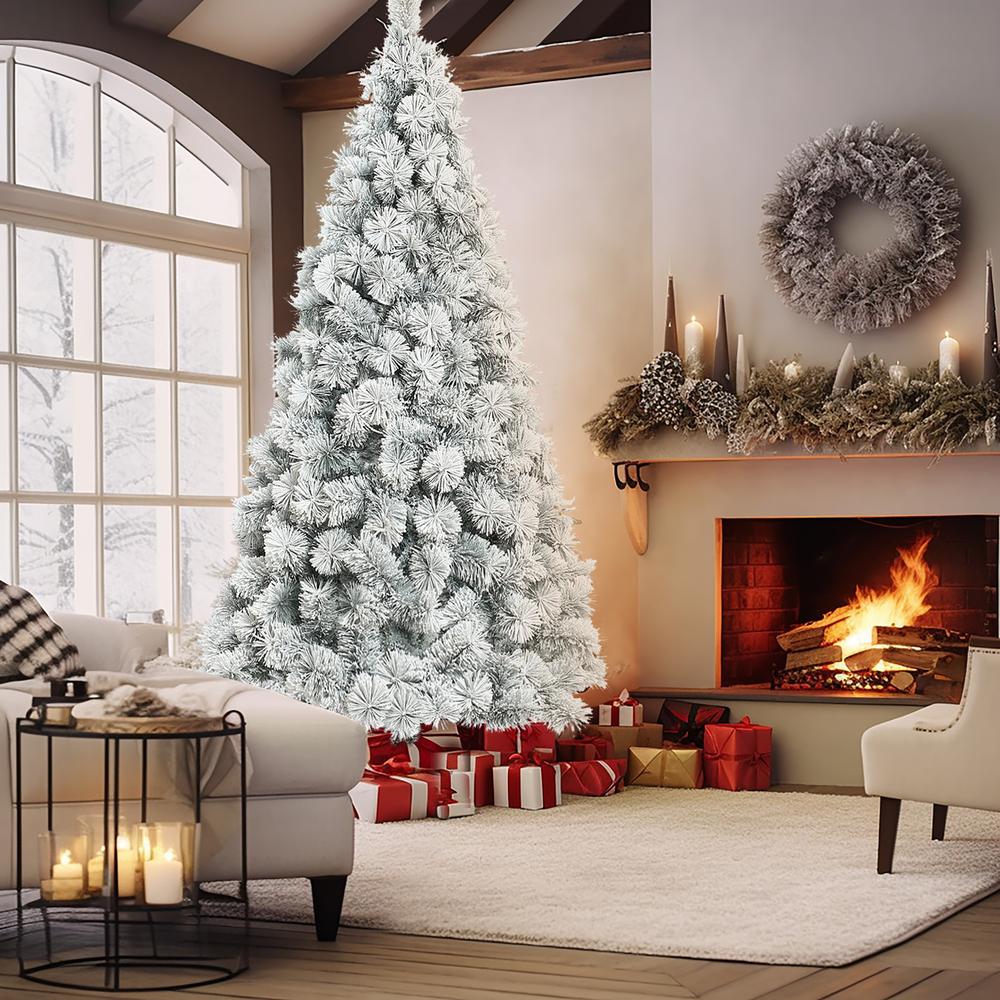 7.7Ft Full Artificial Snow-Flocked Christmas Tree. Picture 3