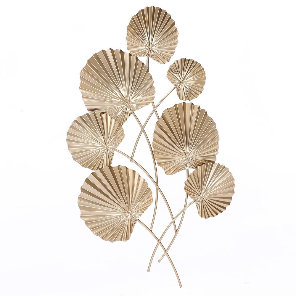 Gold Palm Leaf Metal Wall Decor. Picture 6
