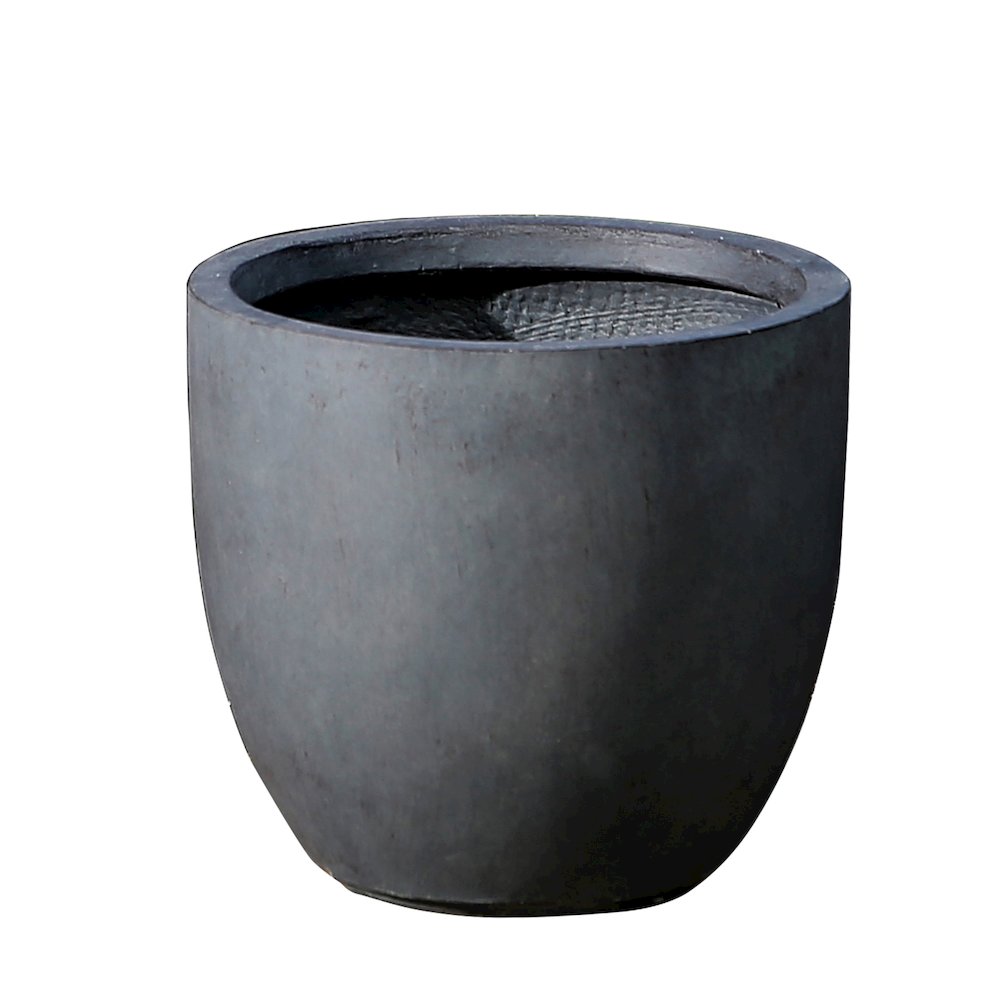 Gray MgO Round 12.2in. H Outdoor Planter. Picture 1