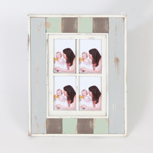 Vintage Four 4" x 6" Collage Picture Frame. Picture 1