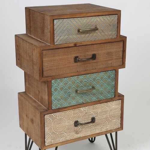 4-Drawer 33.5" H x 18.9" W Wood Accent Chest. Picture 2