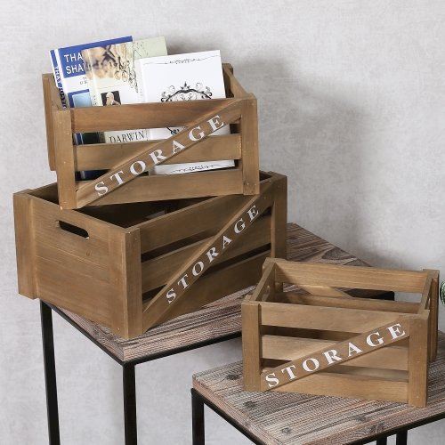 Set of 3 Storage Wood Crates. Picture 7