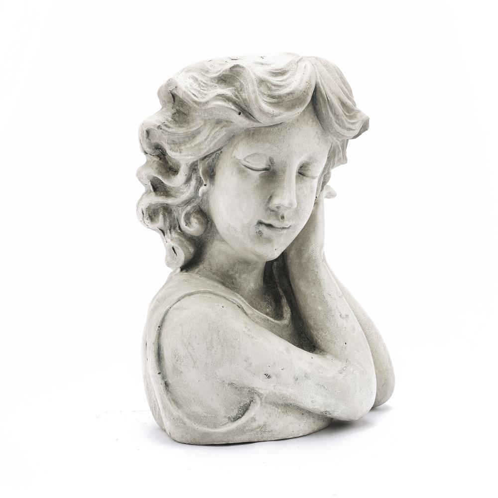 LuxenHome Gray MgO Lady Head Bust Planter. Picture 6