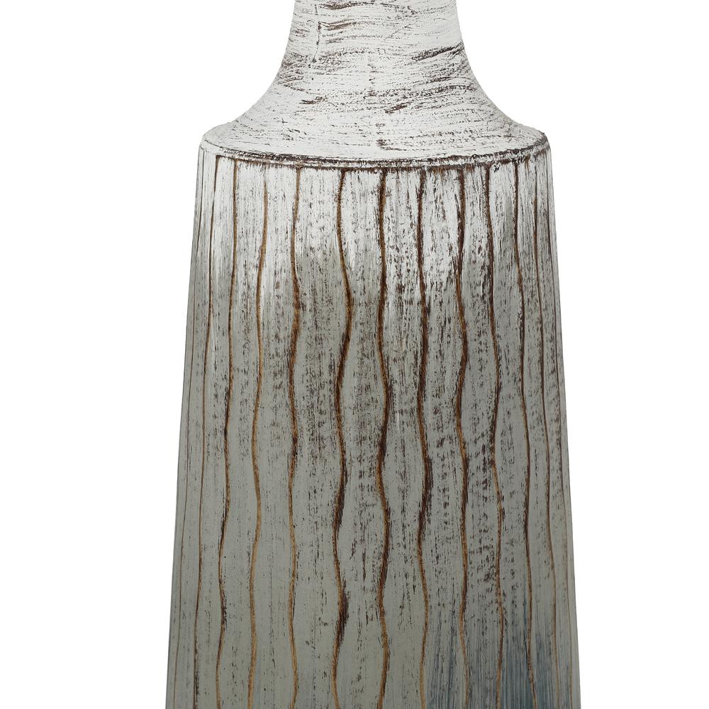 3-Piece Gray and White Ombre Metal Multi-Tone Vase Set. Picture 4