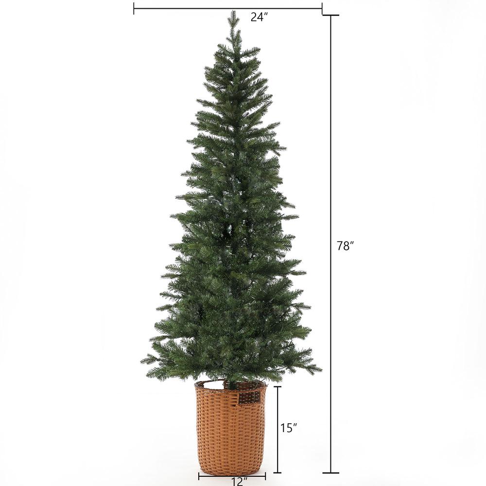 6.5ft Pre-Lit Artificial Christmas Tree with Pot. Picture 9