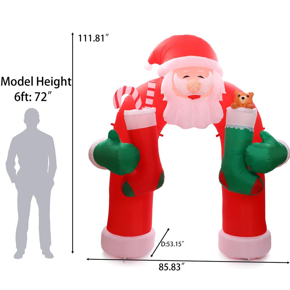 9Ft Santa Stockings Arch Inflatable with LED Lights. Picture 13