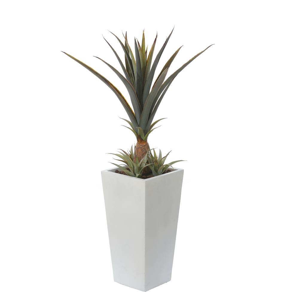 White MgO 18.5in. H Tall Tapered Planter. Picture 9