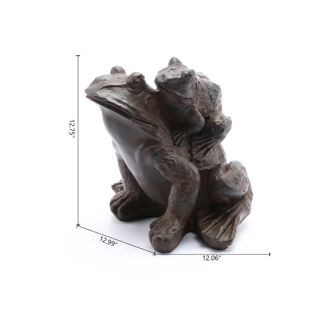 LuxenHome Brown MgO Frog Family Garden Statue. Picture 10