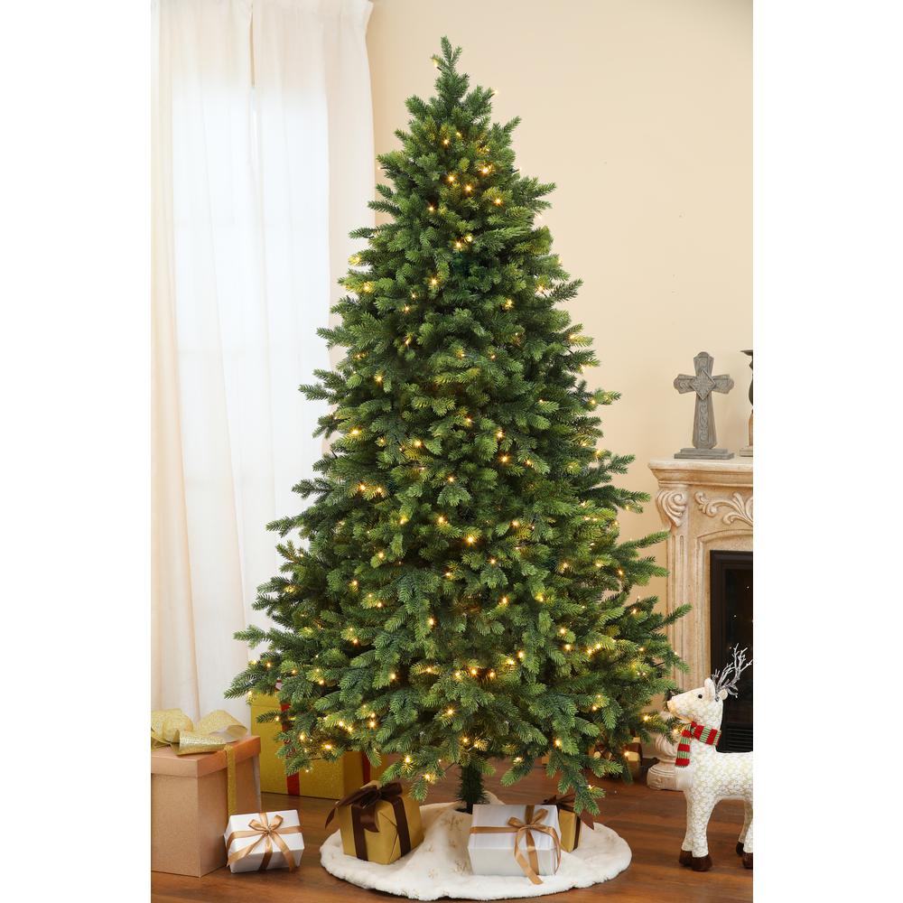 7ft Pre-Lit PE/PVC Artificial Green Christmas Tree. Picture 3