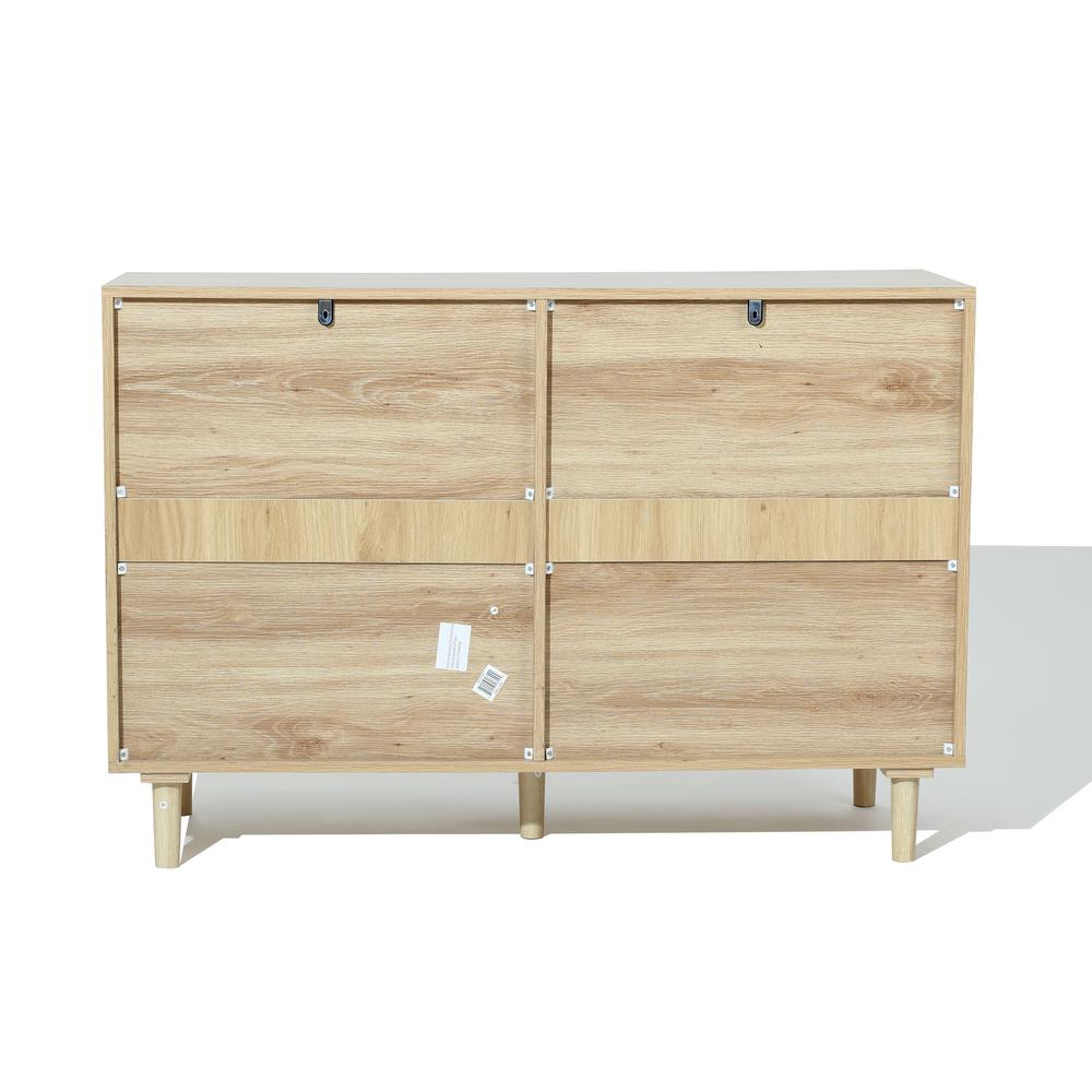 Light Oak Manufactured Wood 6-Drawer Bedroom Dresser. Picture 4