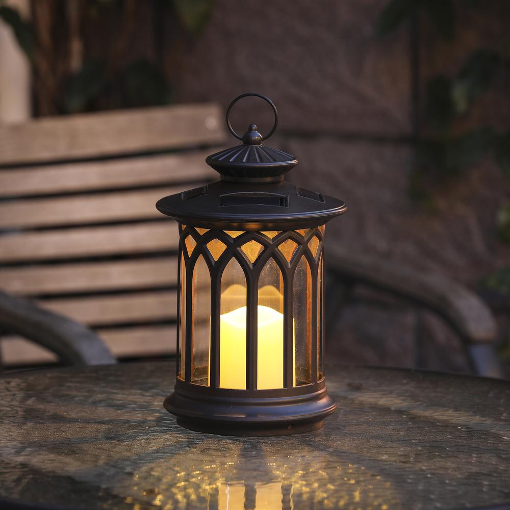 Round Lantern with Candle Solar Light. Picture 3
