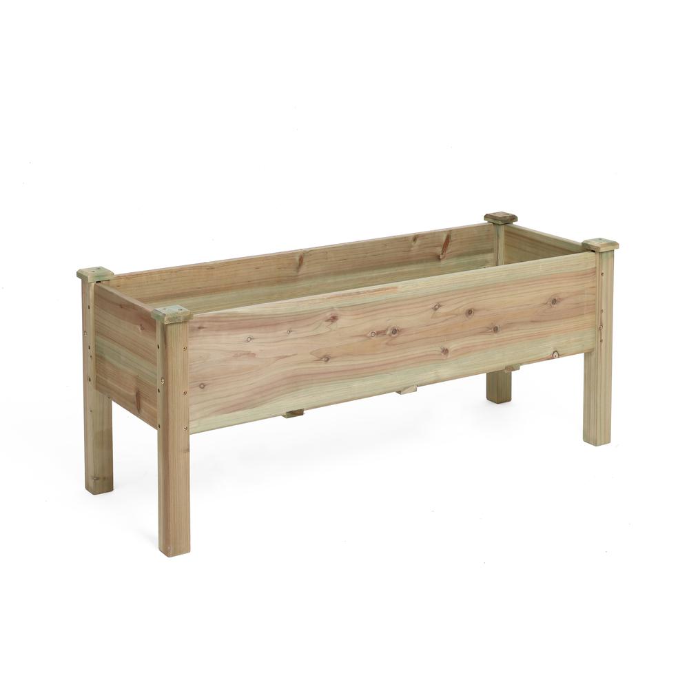 20.1 H Unfinished Fir Wood Raised Garden Bed Planter. Picture 4