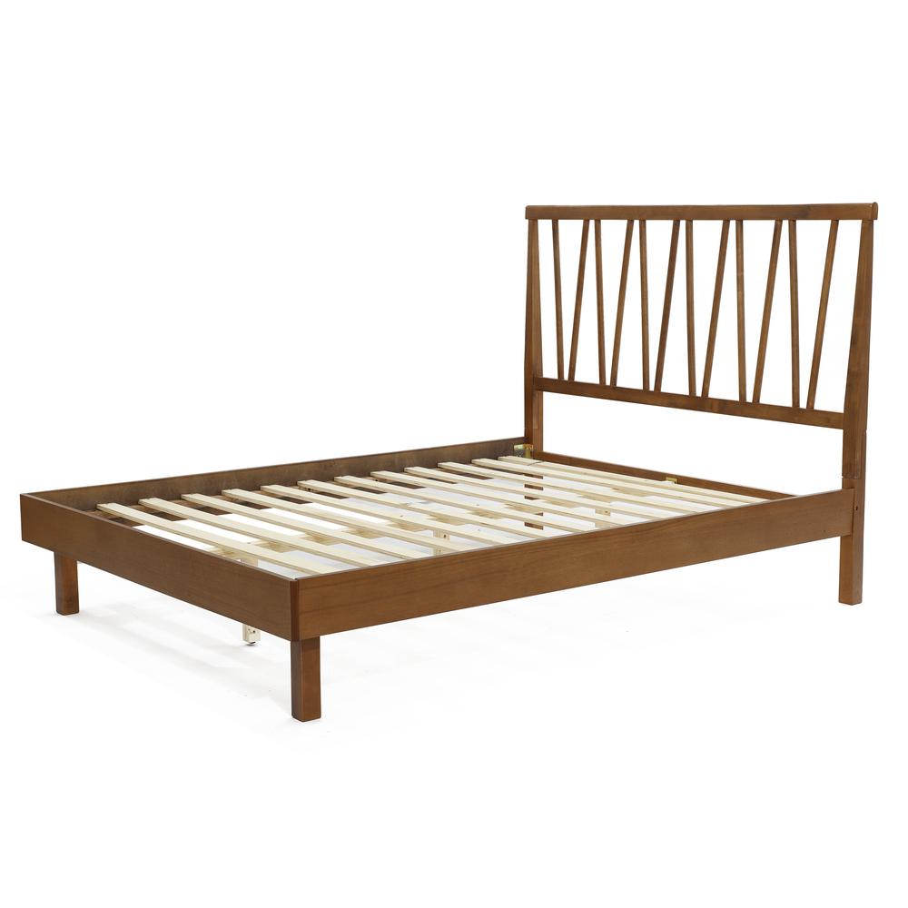 Wood Panel V-Open Headboard and Frame Platform Bed Set, Queen. Picture 2