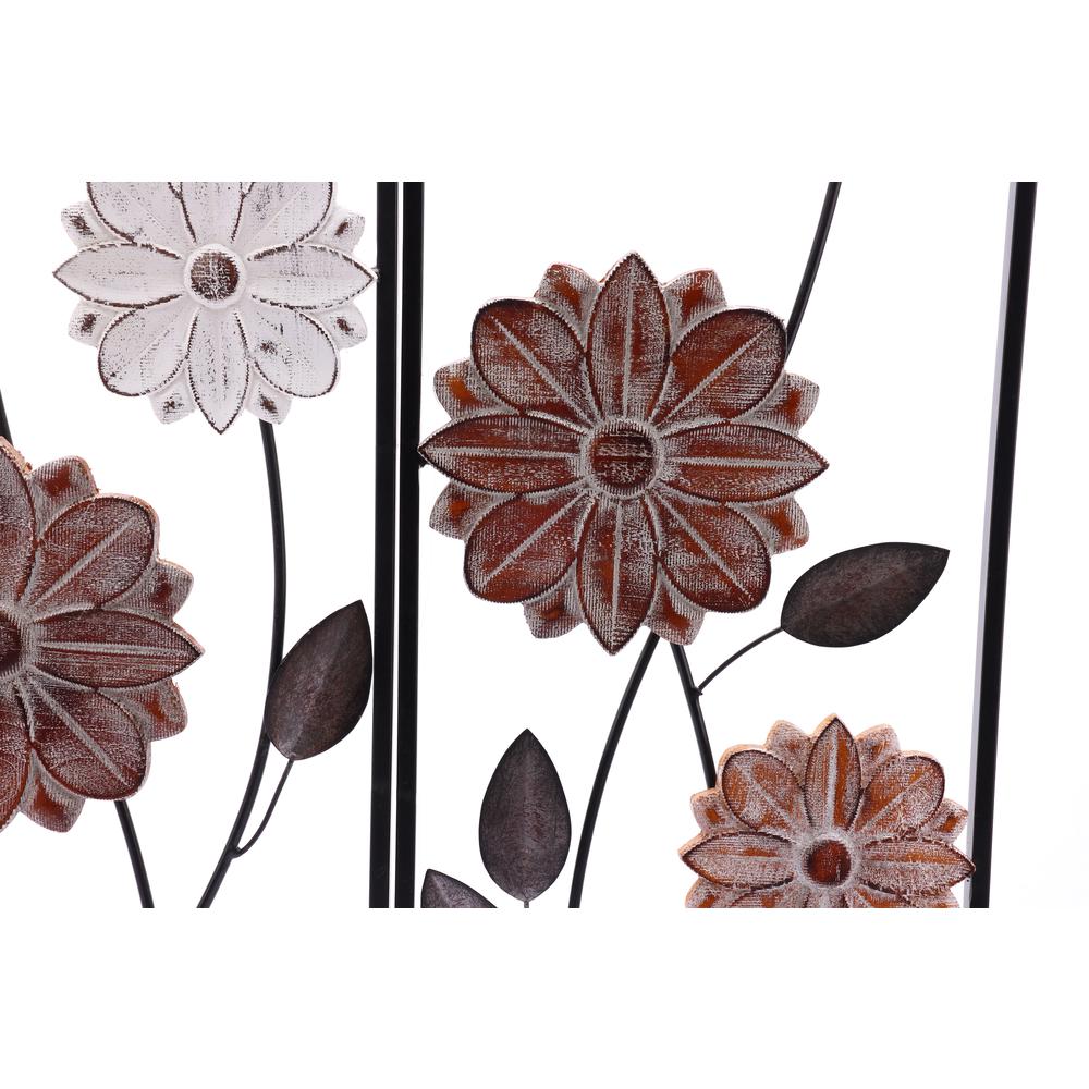 LuxenHome 2-Piece Multi-Color Metal Wildflowers Rectangular Frame Wall Decor. Picture 6