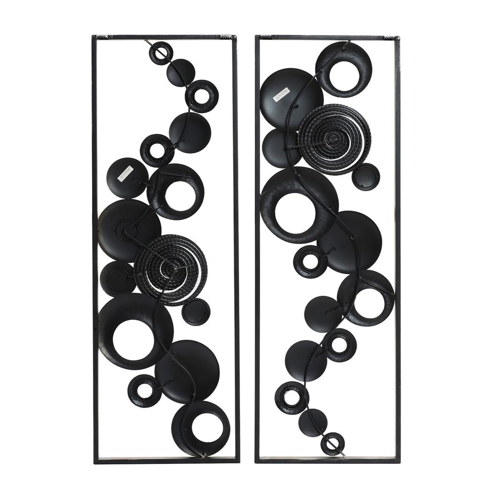 Set of 2 Modern Multi-Color Abstract Metal Wall Decor Panels. Picture 7