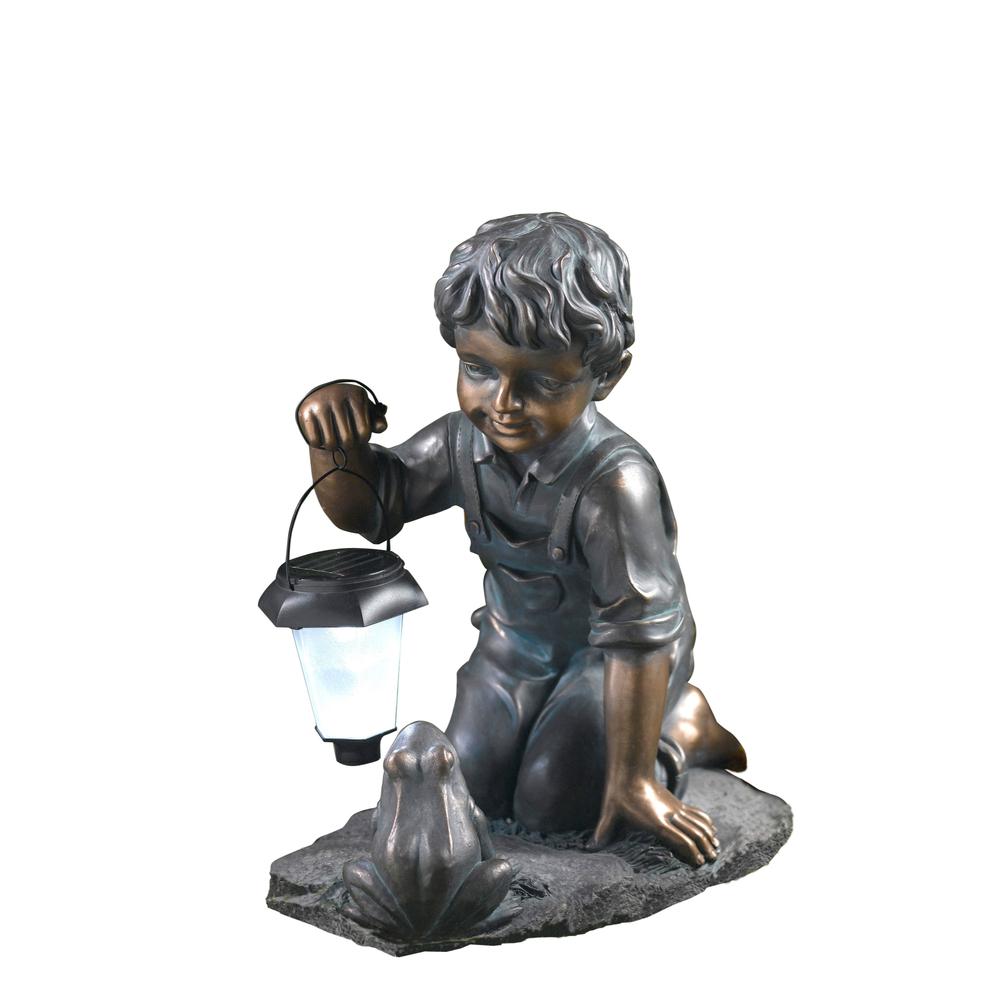 Boy with Solar Light and Frog. Picture 1