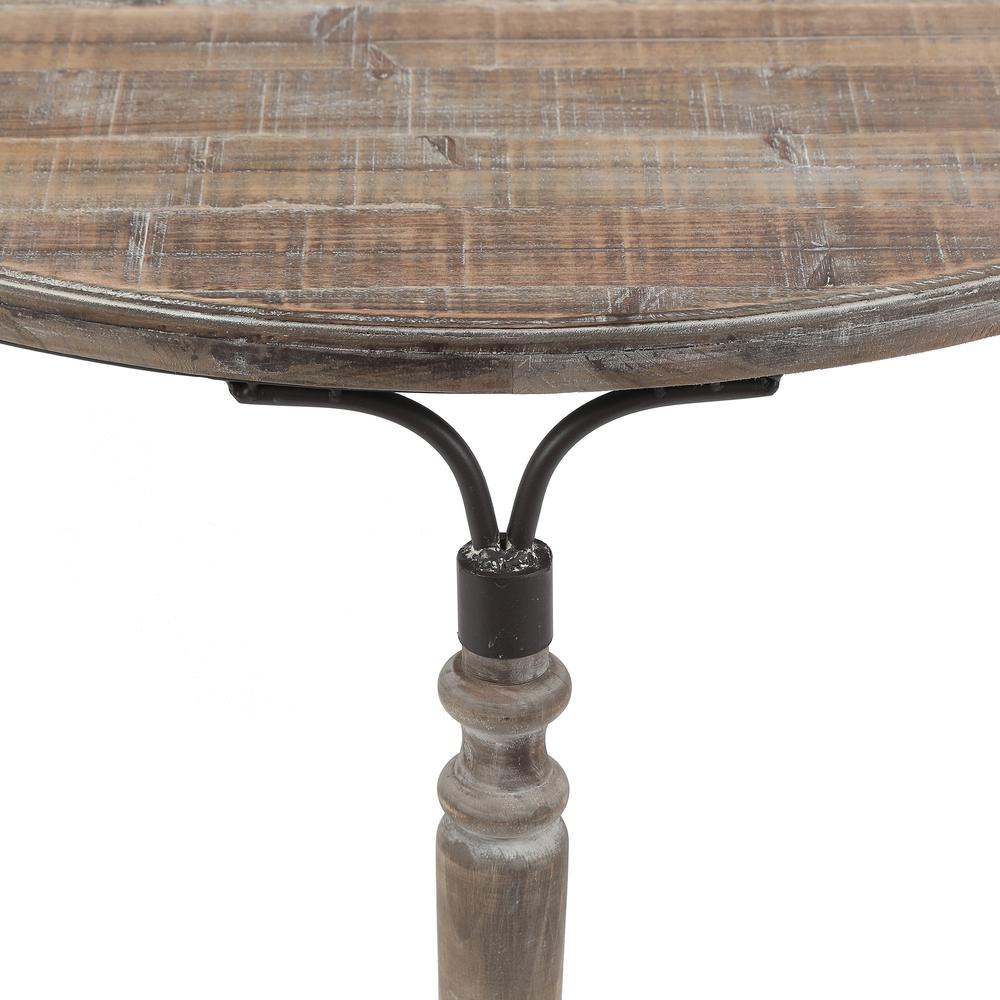 Wood Rustic Half Moon Table. Picture 6
