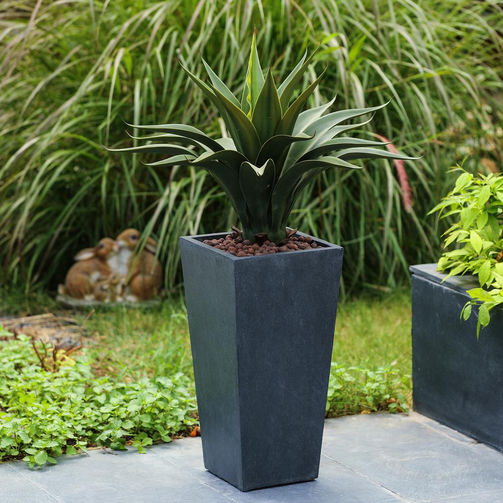 Gray MgO 18.5in. H Tall Tapered Planter. Picture 2