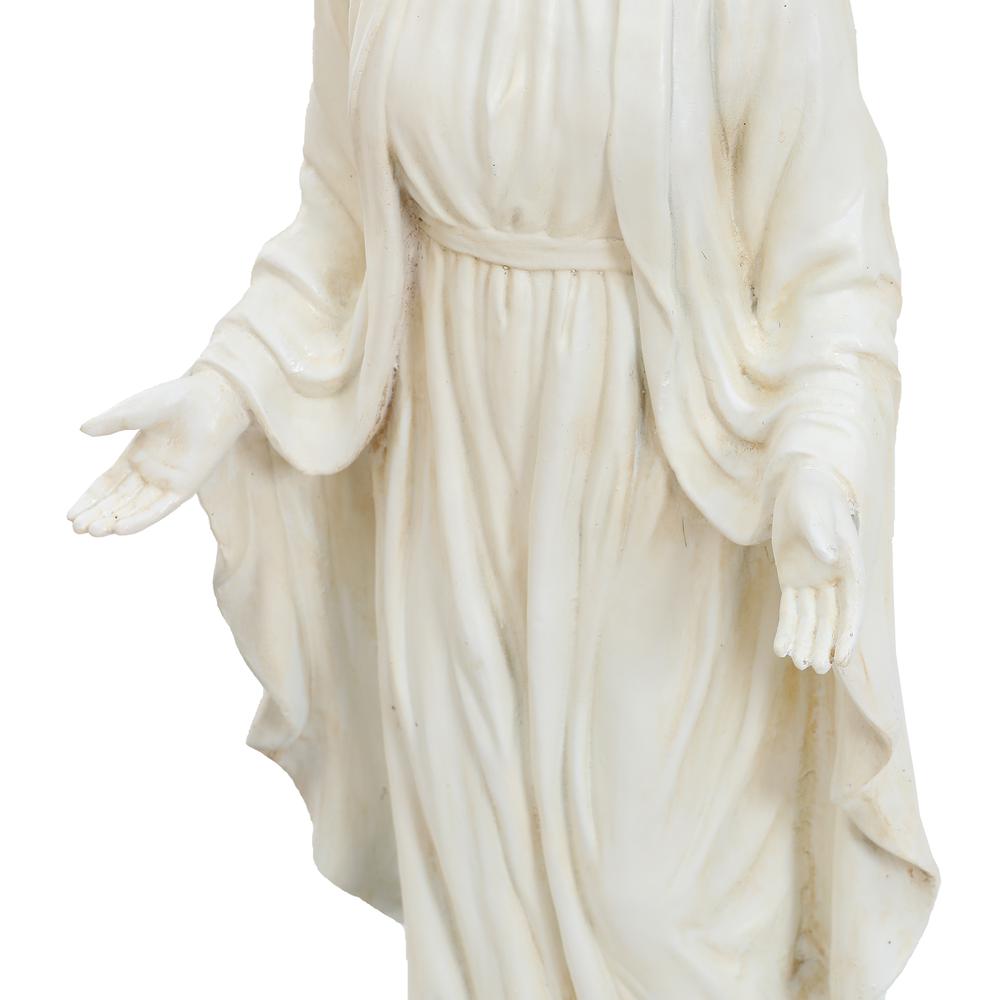 30.5" H Virgin Mary Indoor Outdoor Statue, Ivory. Picture 8