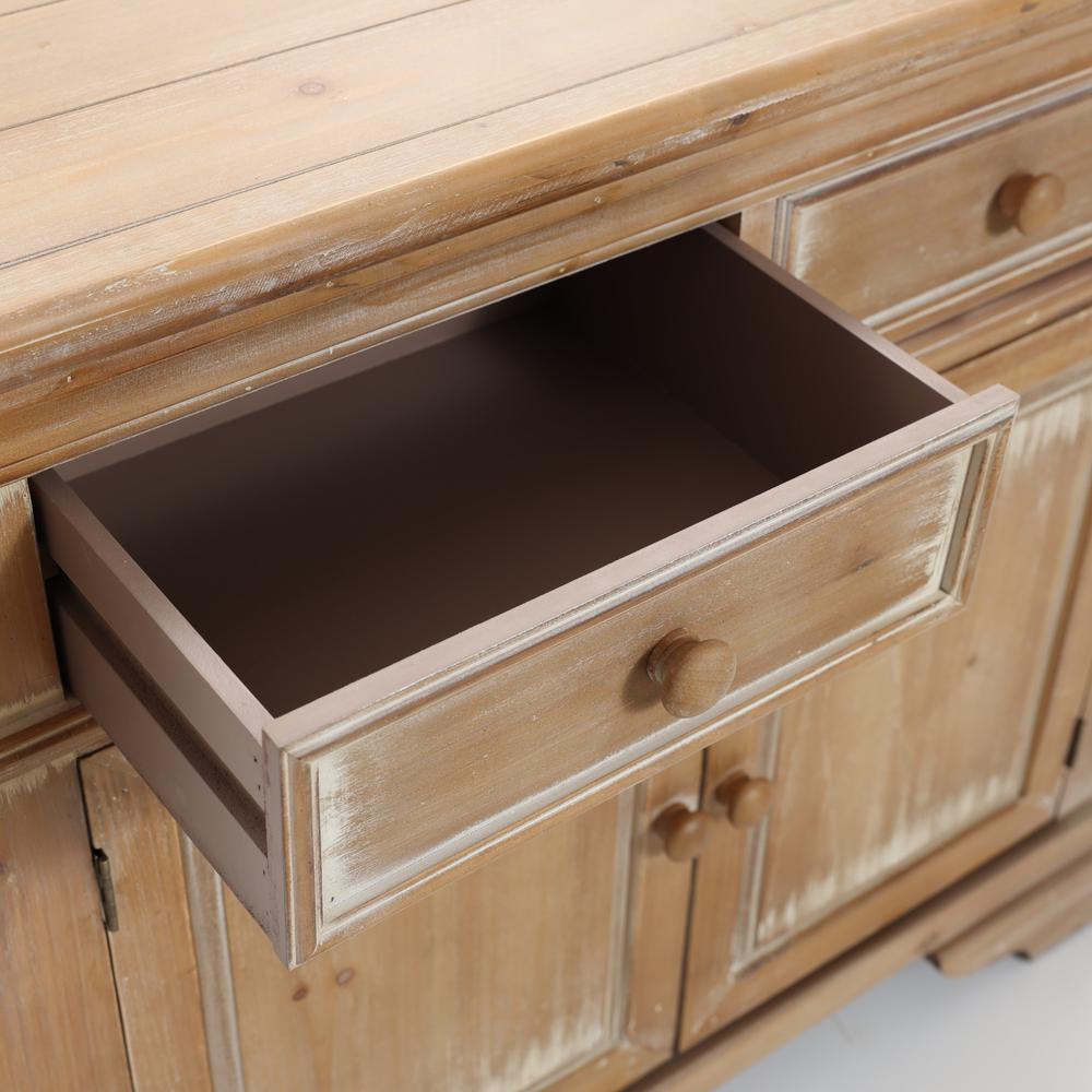 Distressed Wood 2-Drawer 2-Door Storage Cabinet. Picture 10