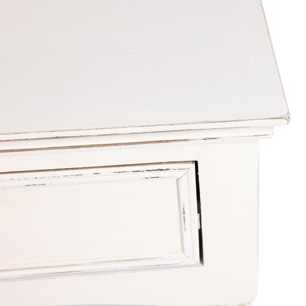LuxenHome White Wood 2-Drawer Storage Console Table. Picture 9