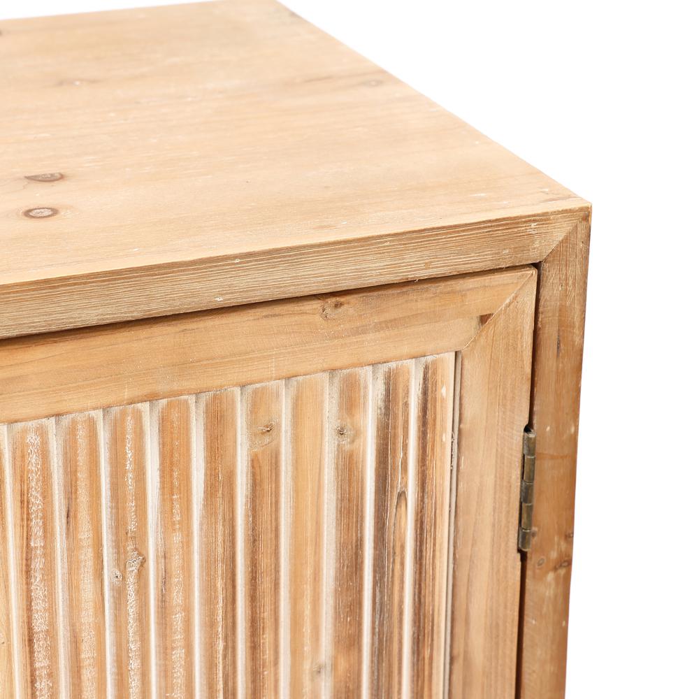 LuxenHome Natural Wood 2-Door Storage Cabinet. Picture 8