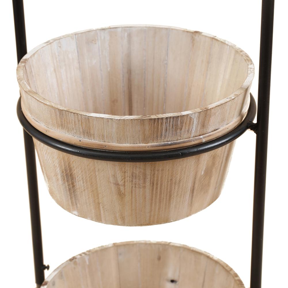 Two-Tier Wood Planters with Metal Stand. Picture 5