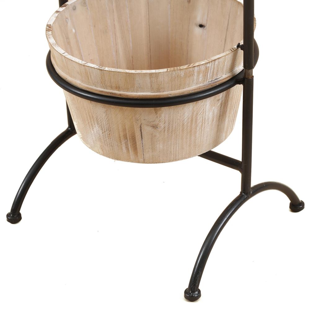 Two-Tier Wood Planters with Metal Stand. Picture 6