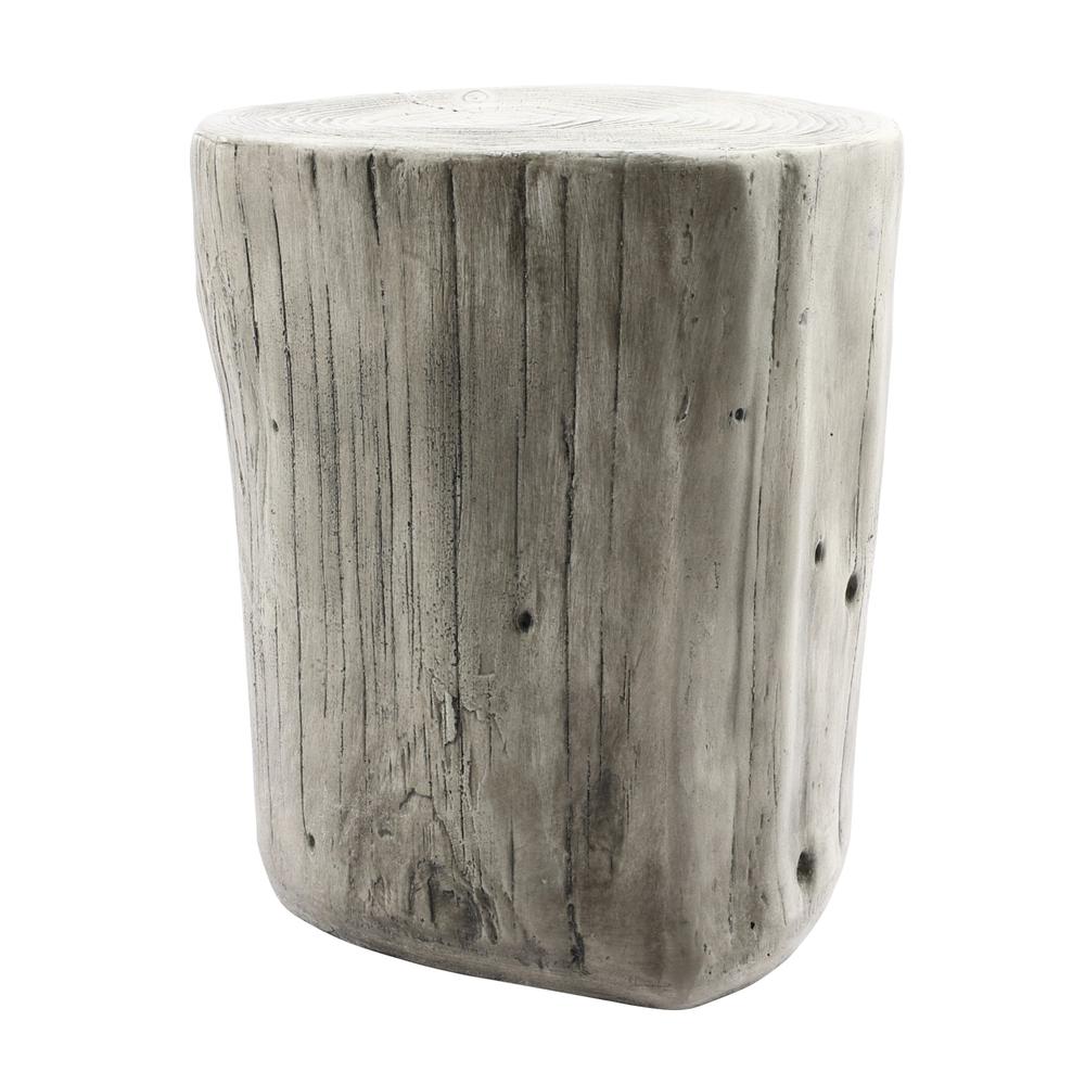 Gray Faux Wood MgO Indoor and Outdoor Side Table. Picture 4