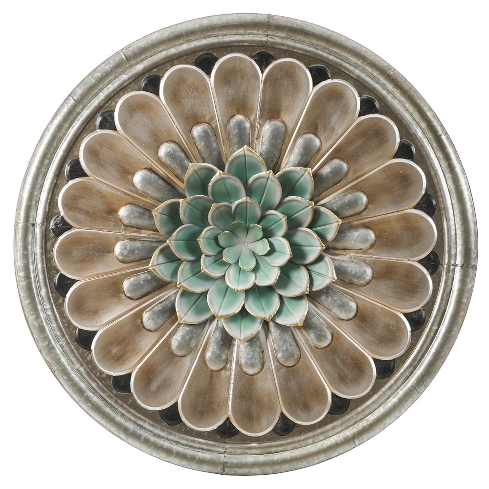 Multi-Color Iron Flower Round -  Wall Decor. Picture 1