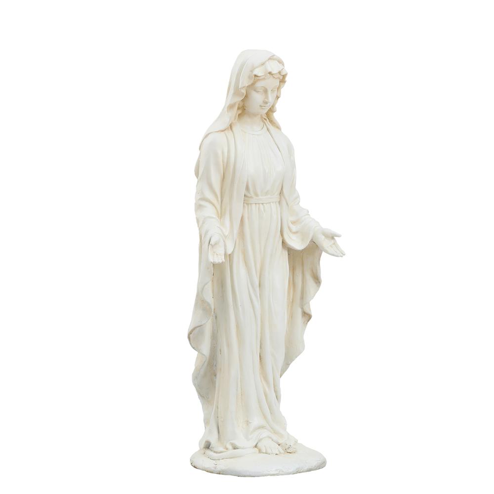 30.5" H Virgin Mary Indoor Outdoor Statue, Ivory. Picture 3