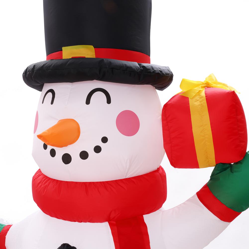 6Ft Snowman Couple Inflatable with LED Lights. Picture 9