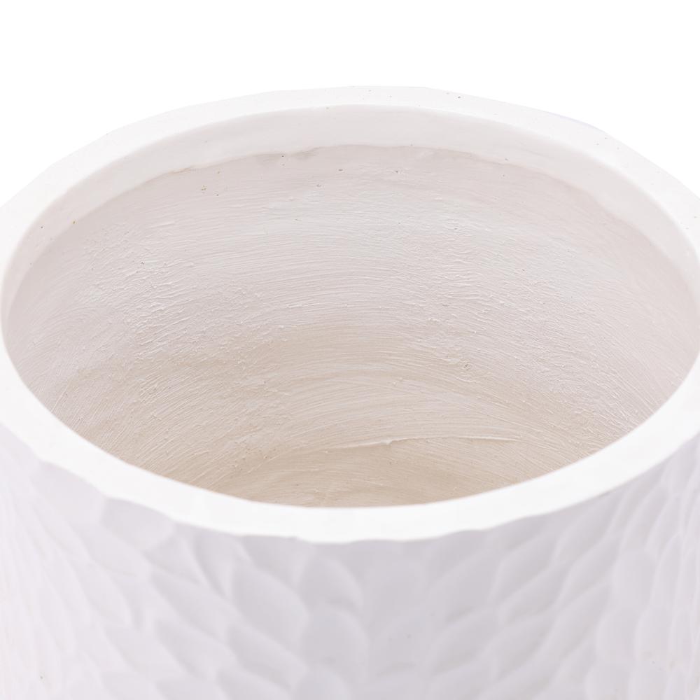 LuxenHome White MgO Floral Round Planter. Picture 6