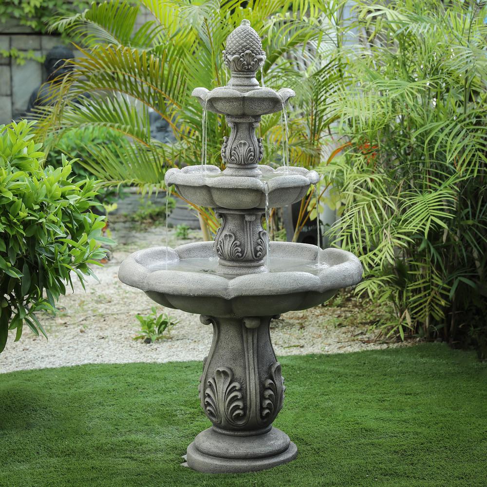 Pineapple Three Tier Outdoor Fountain. Picture 2
