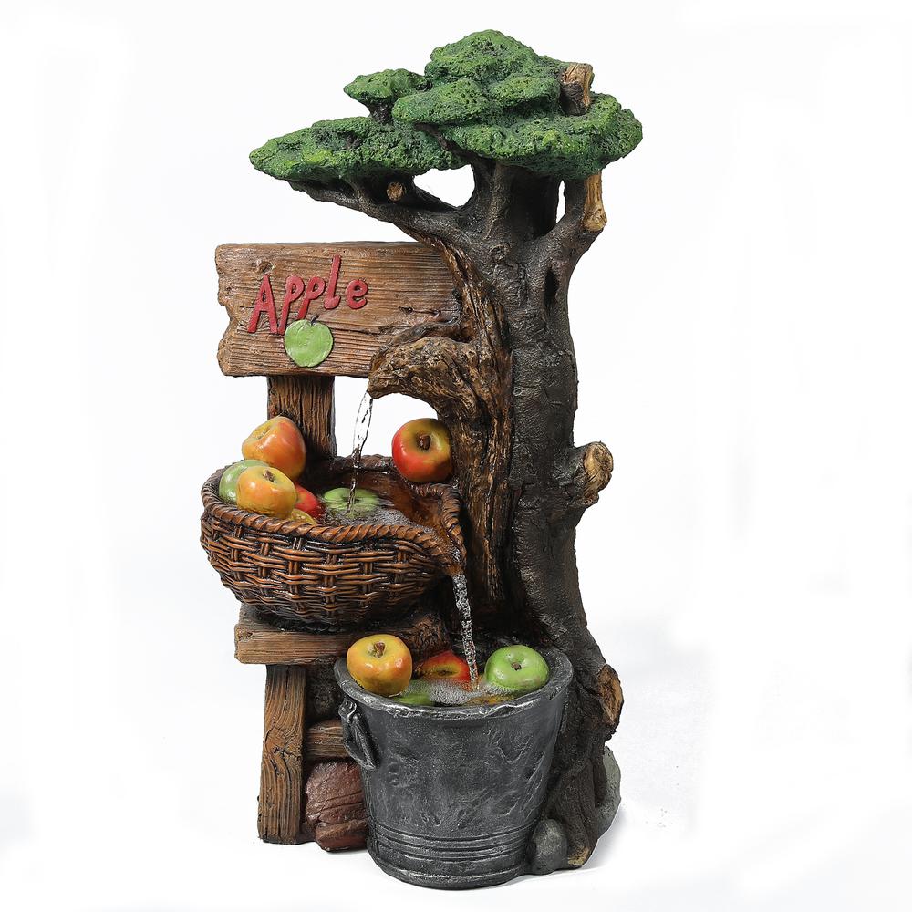 Resin Apple Tree Stand Outdoor Fountain. Picture 1