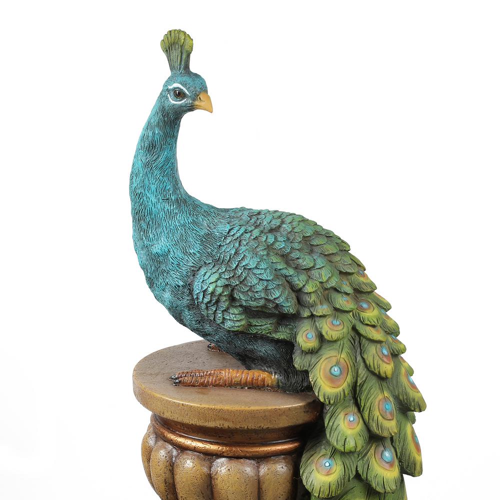 Resin Pedestal Peacock and Urns Outdoor Fountain. Picture 4