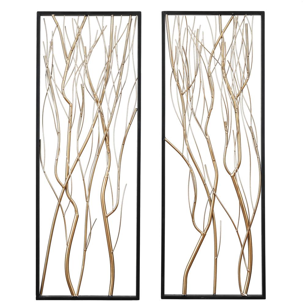 2-Piece Metal Gold Branch Wall Decor. The main picture.