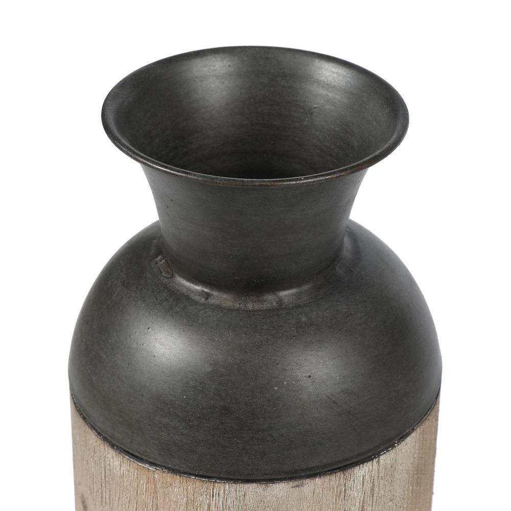 2-Piece Iron and Wood Vase Set. Picture 5