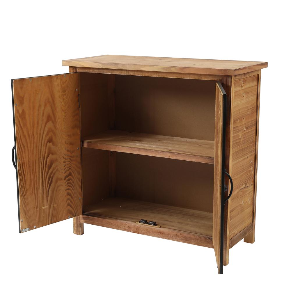 Pine Wood Metal Branches 2-Door Storage Cabinet. Picture 4