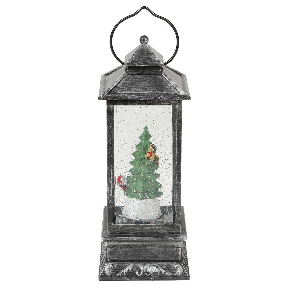 Holiday Santa and Tree LED Plastic Lantern. Picture 2