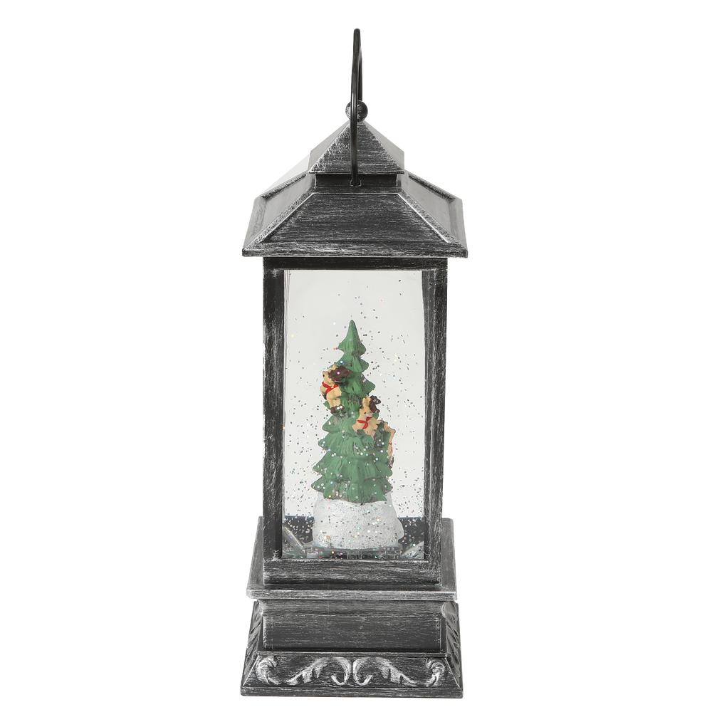Holiday Santa and Tree LED Plastic Lantern. Picture 3