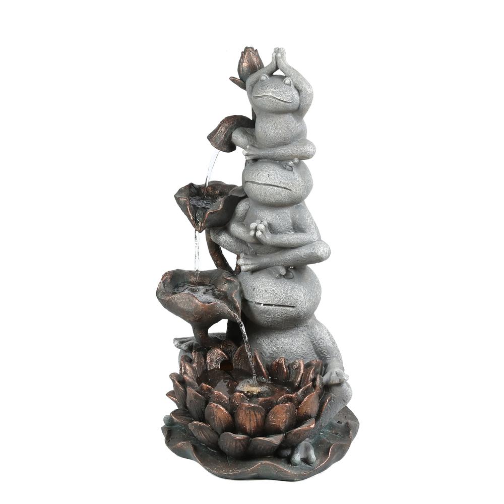 Resin Frog Totem Outdoor Fountain with LED Light. Picture 2