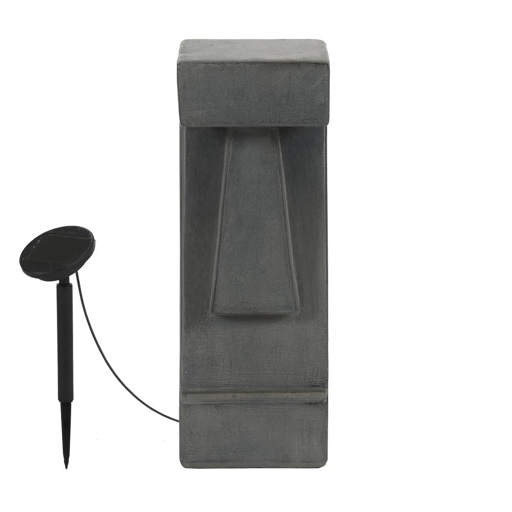Cement 18in.H Easter Island Tiki LED Solar Bollard Light. Picture 6