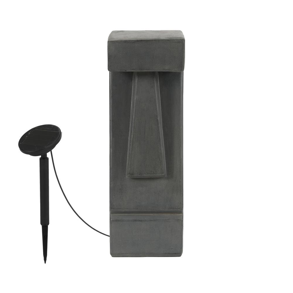 Cement 14.25in.H Easter Island Tiki LED Solar Bollard Light. Picture 6