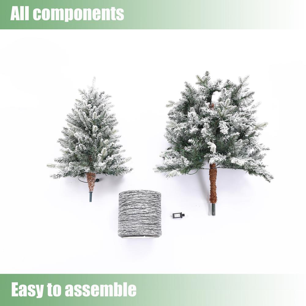 5.6Ft Pre-Lit LED Artificial Slim Fir Christmas Tree with Pot. Picture 9