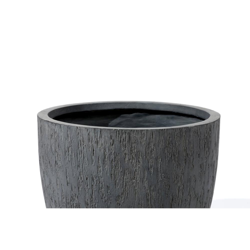 11.75in. H Round Gray MgO Planter. Picture 1