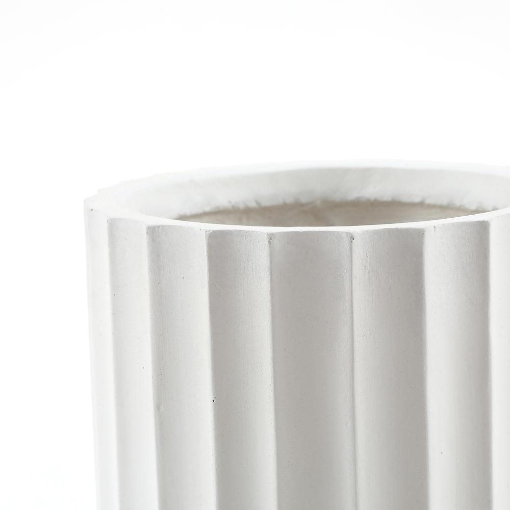 18.9in. H Tall White MgO Planter. Picture 2