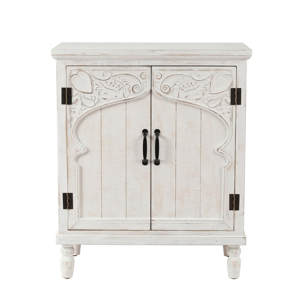 White Wood Accent Cabinet. Picture 1