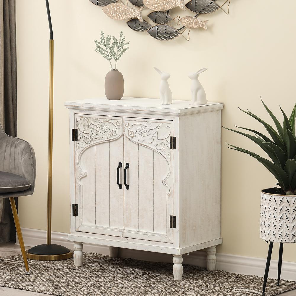 White Wood Accent Cabinet. Picture 2